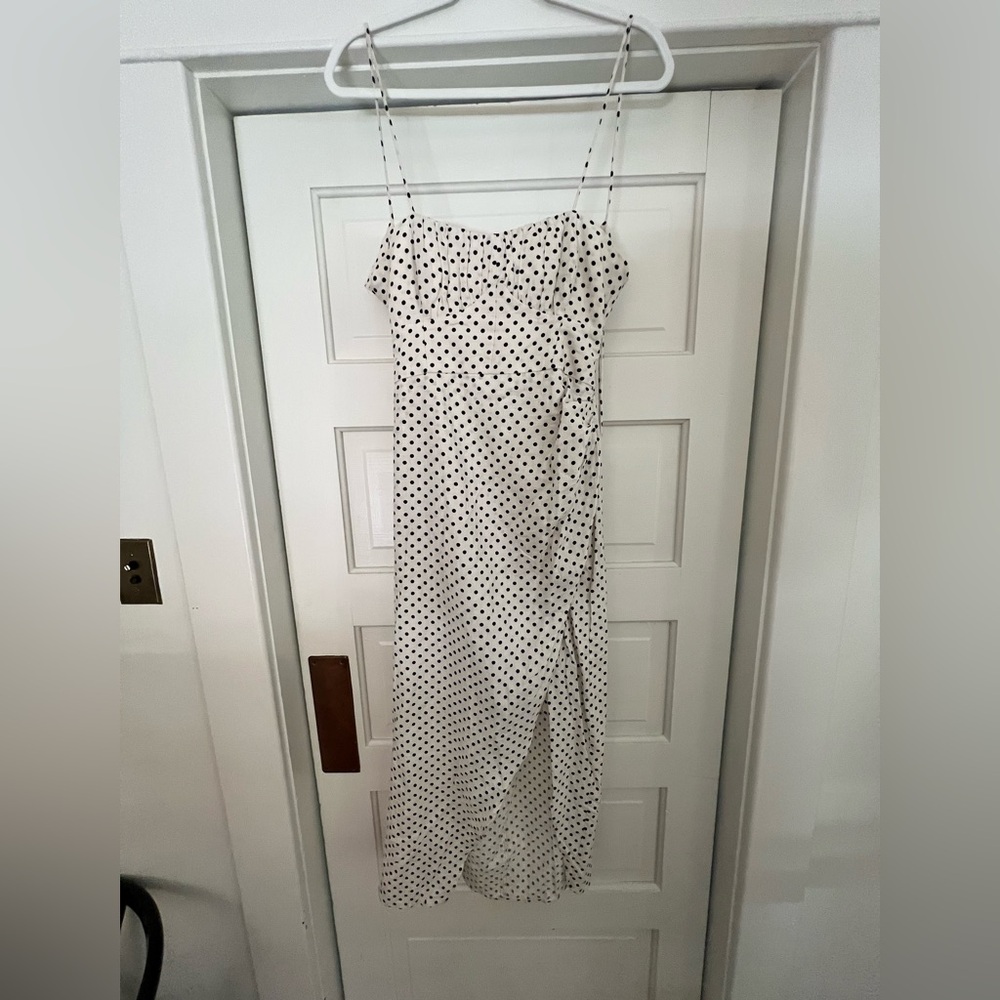 Zara Polka Dot Black and White Maxi Dress
